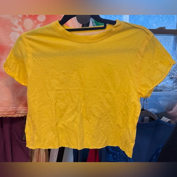 NWOT Free People We The Free The Perfect Tee - yellow sunflower - XS - Picture 5 of 7